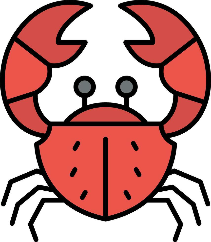 Crab Line Filled Icon vector