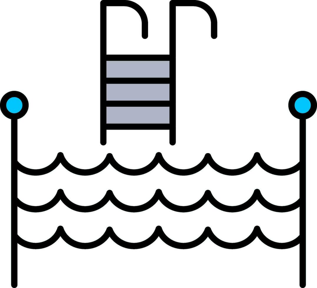 Swimming Pool Line Filled Icon vector