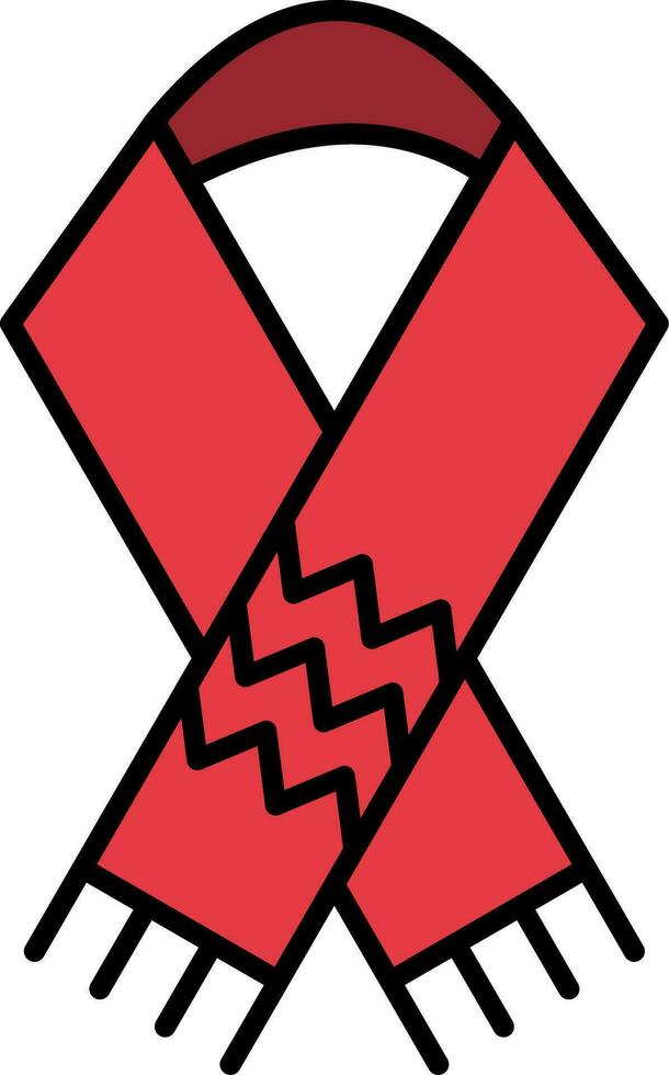 Scarf Line Filled Icon vector