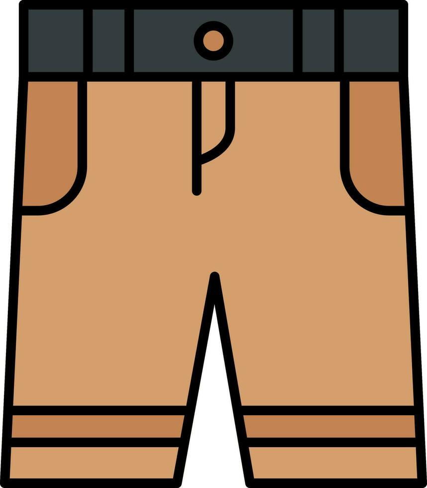 pantalones cortos línea lleno icono vector