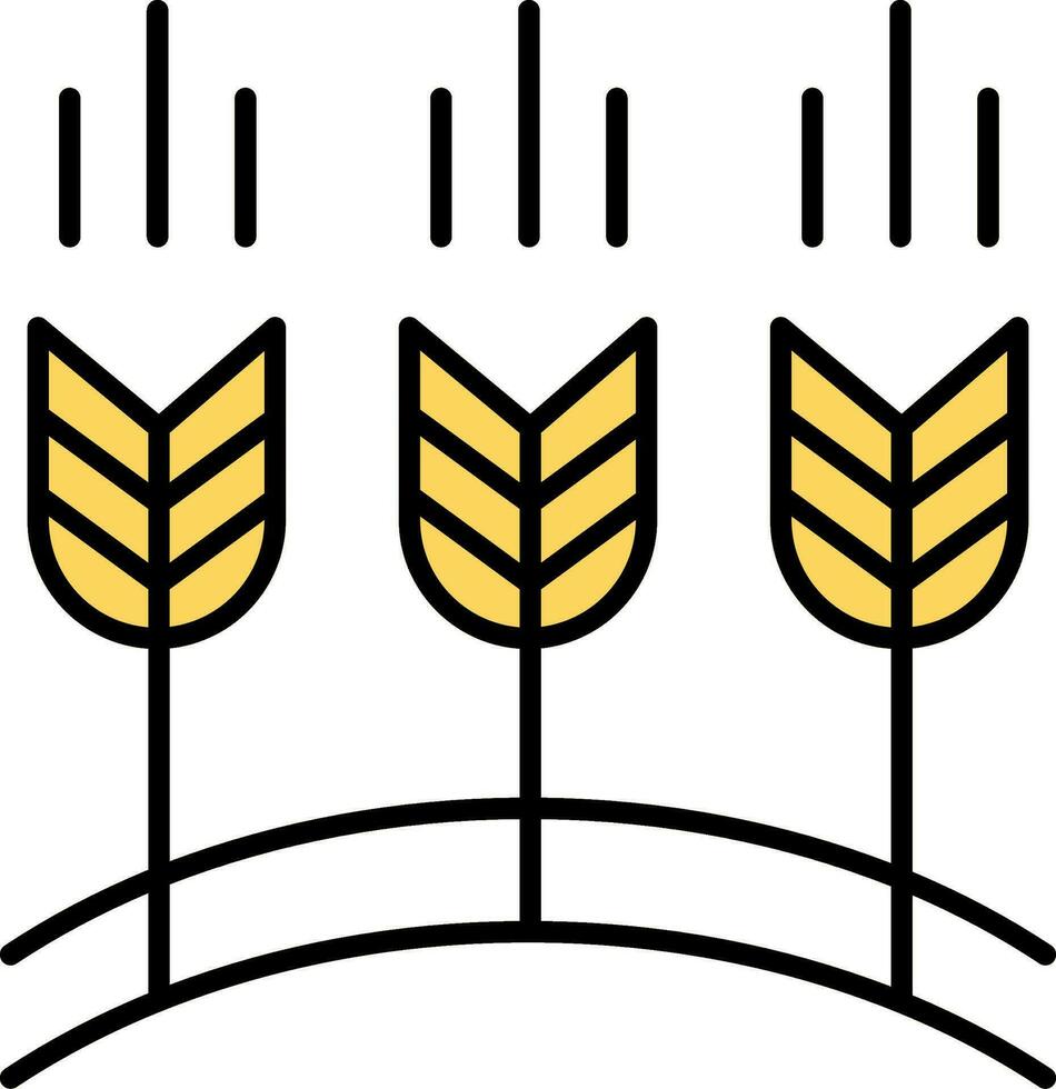 Wheat Line Filled Icon vector