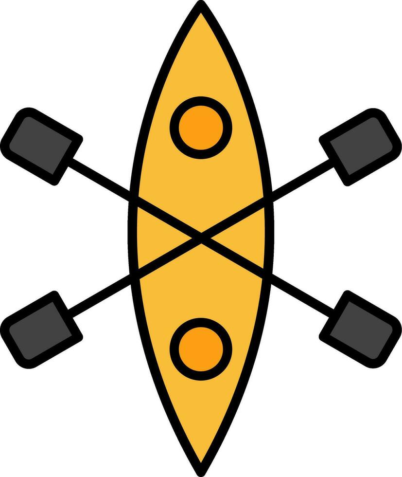 Kayak Line Filled Icon vector