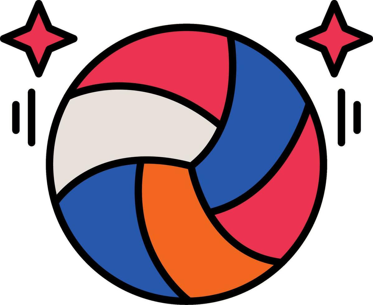 Volleyball Line Filled Icon vector