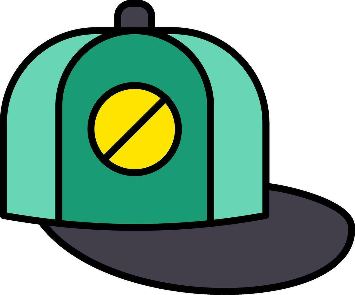 béisbol gorra línea lleno icono vector