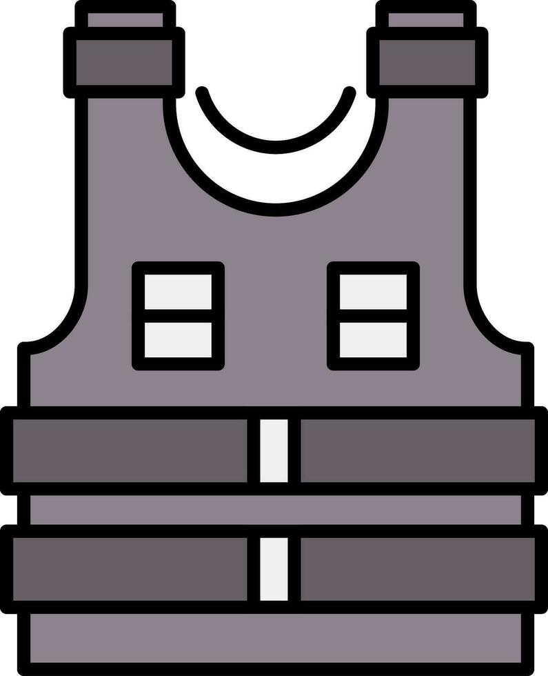 Police Vest Line Filled Icon vector