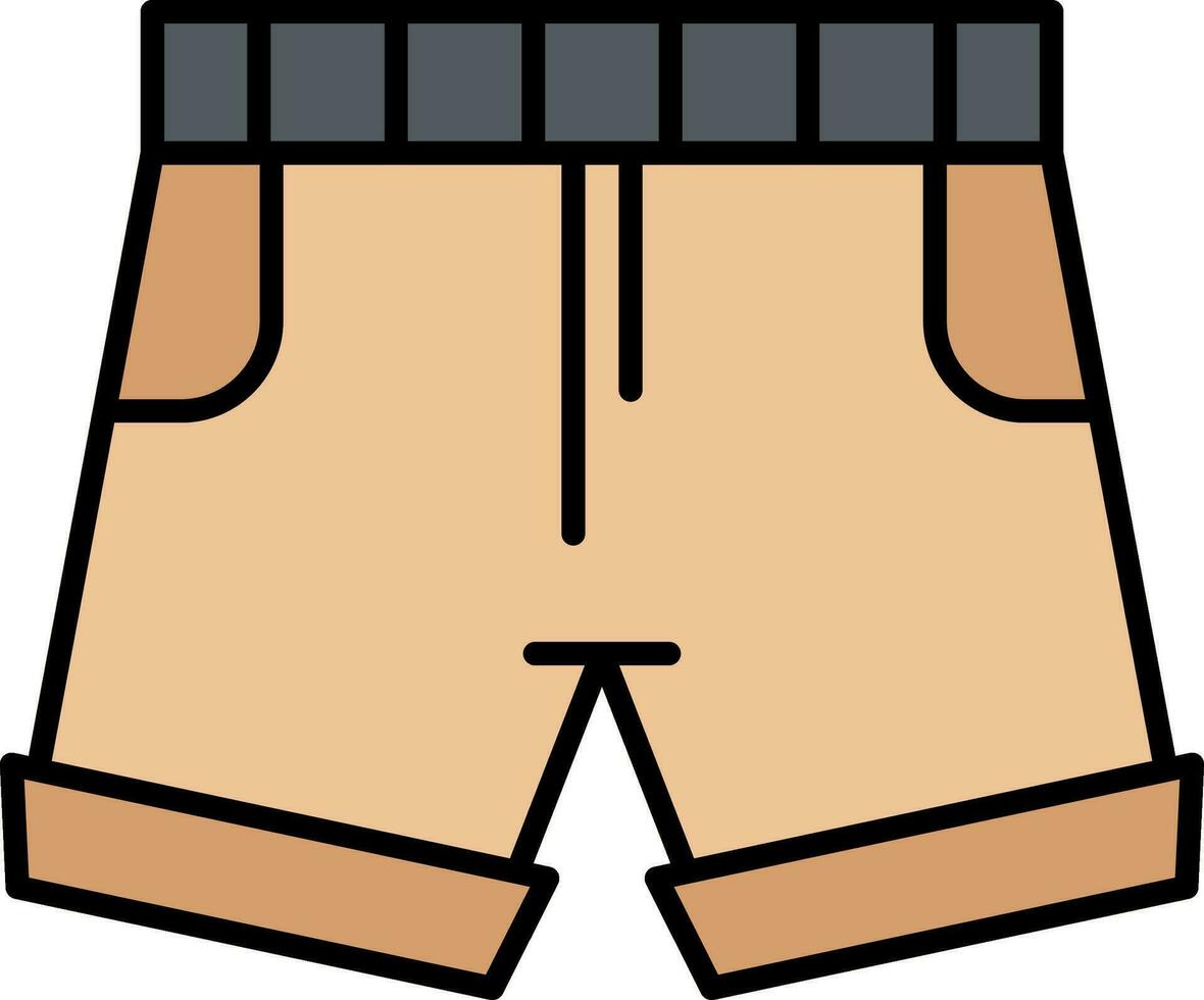 pantalones cortos línea lleno icono vector