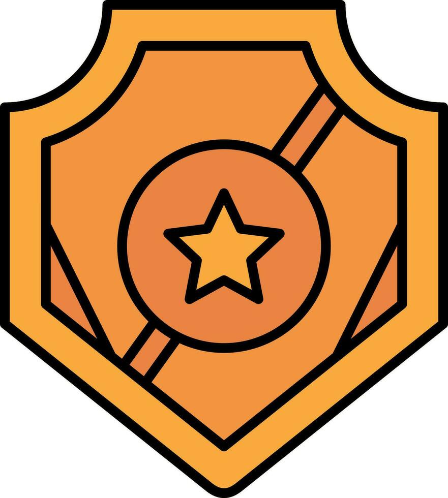 Police Badge Line Filled Icon vector