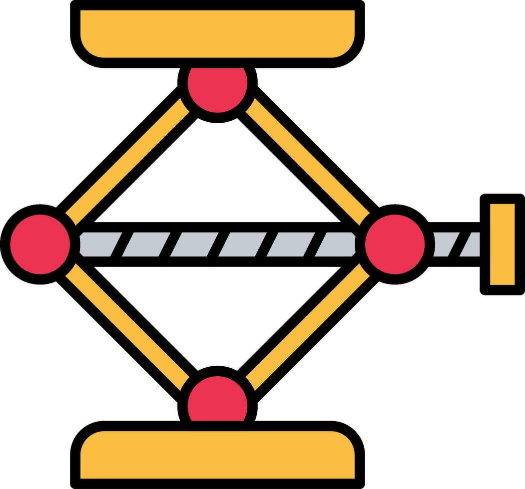 Screw Jack Line Filled Icon vector
