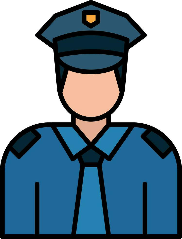 icono lleno de línea de policía vector