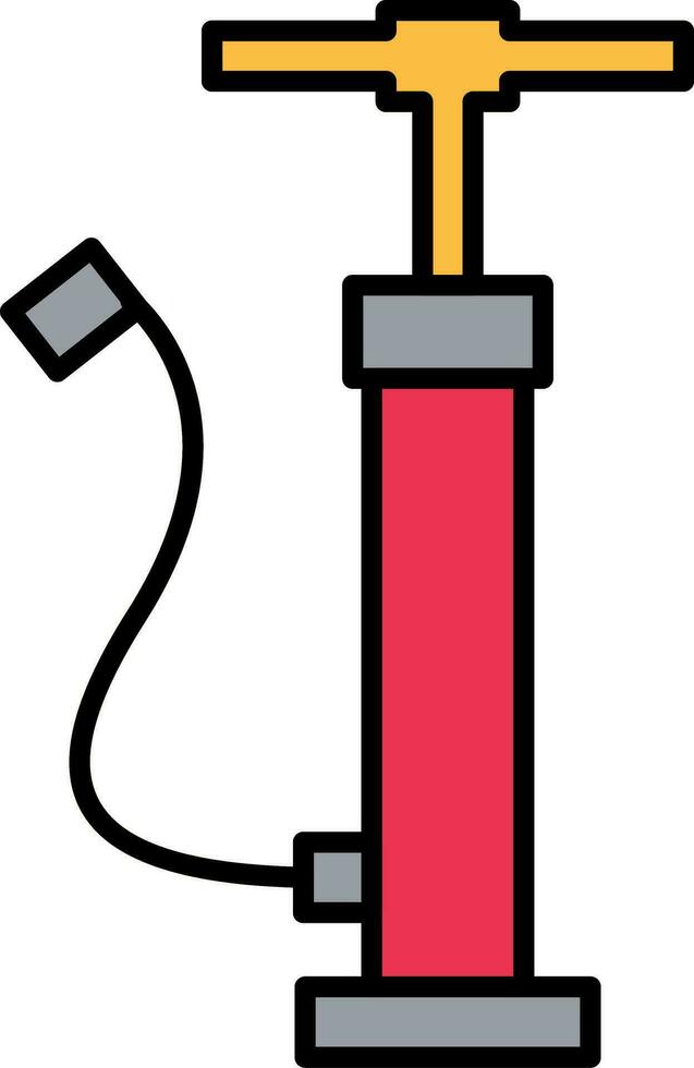 Hand Air Pump Line Filled Icon vector