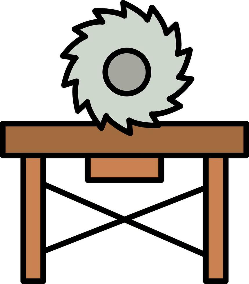 Circular Saw Line Filled Icon vector