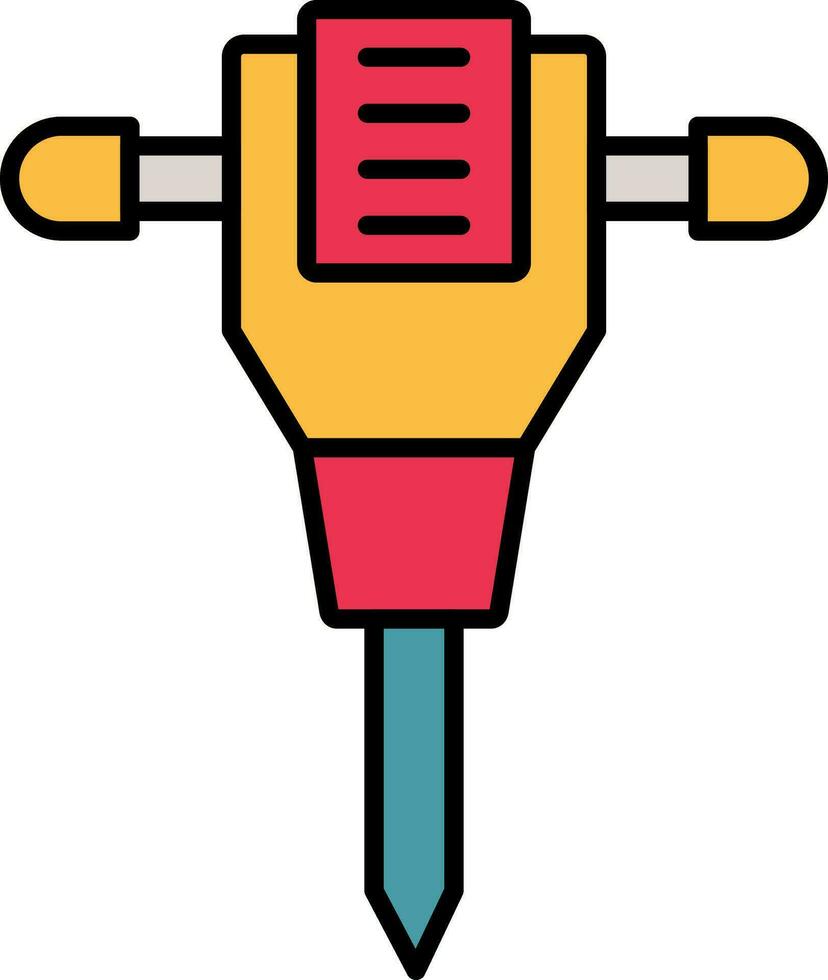Jack Hammer Line Filled Icon vector