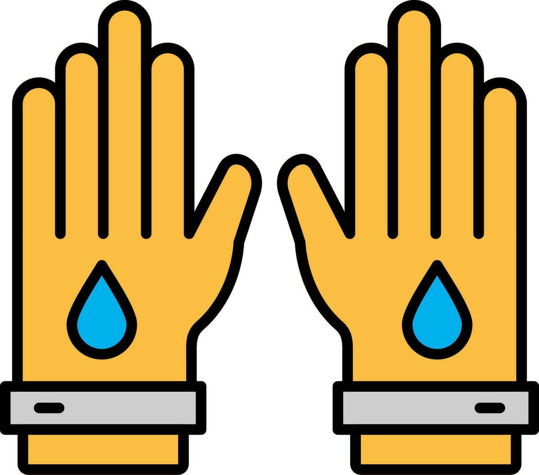 Working Gloves Line Filled Icon vector