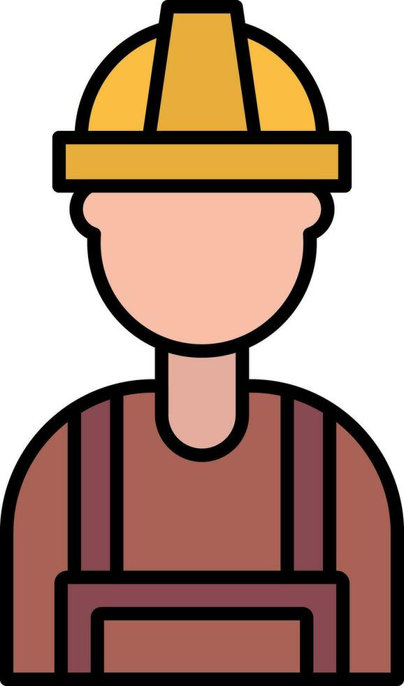Builder Line Filled Icon vector