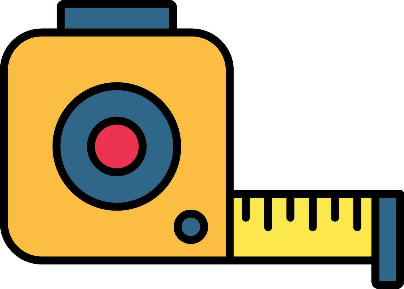 Tape Measure Line Filled Icon vector