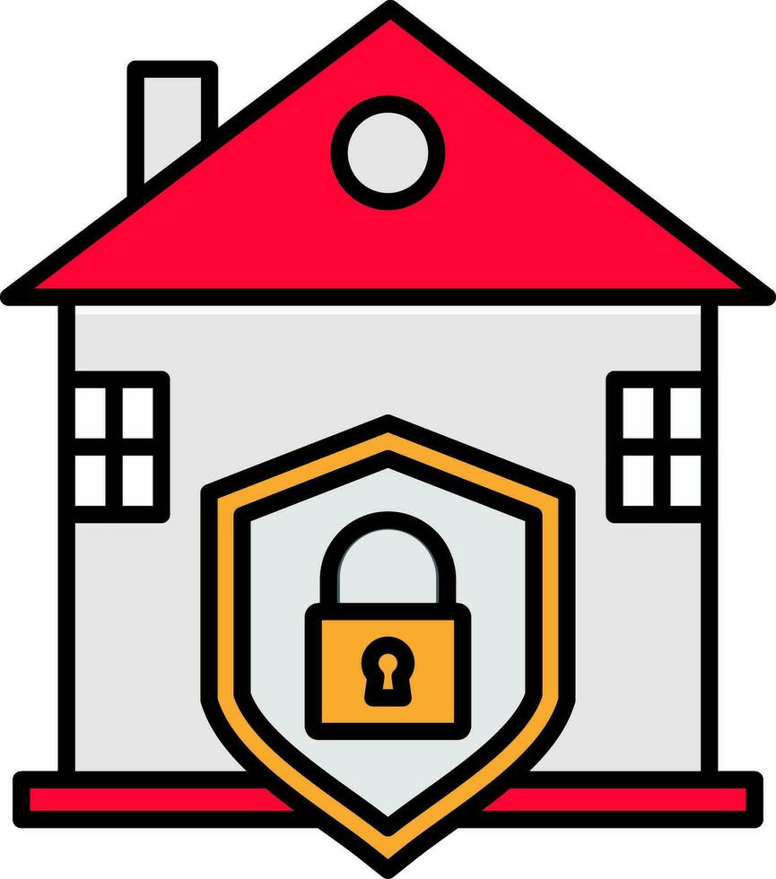 House Protection Line Filled Icon vector