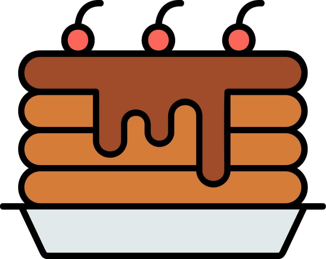 Pancakes Line Filled Icon vector