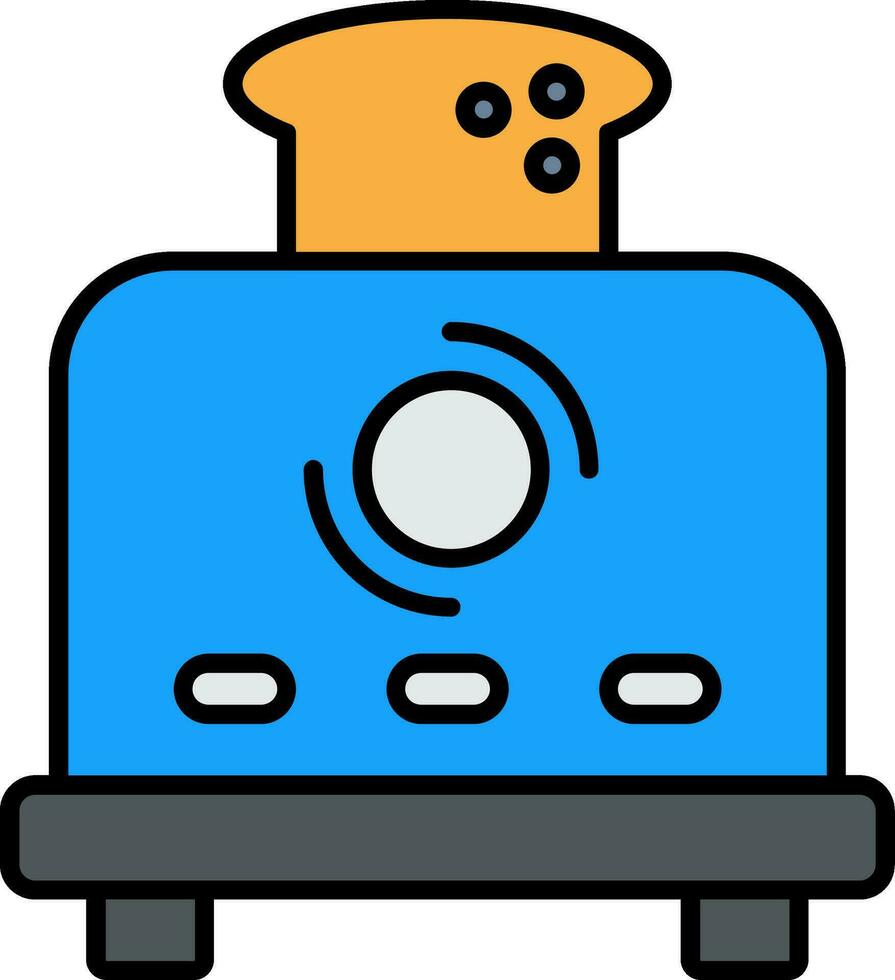 Toaster Line Filled Icon vector