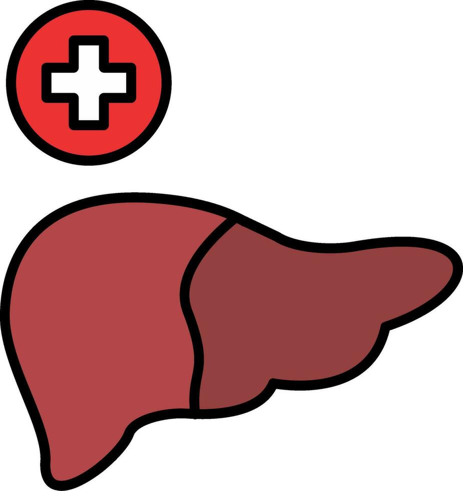 Liver Line Filled Icon vector