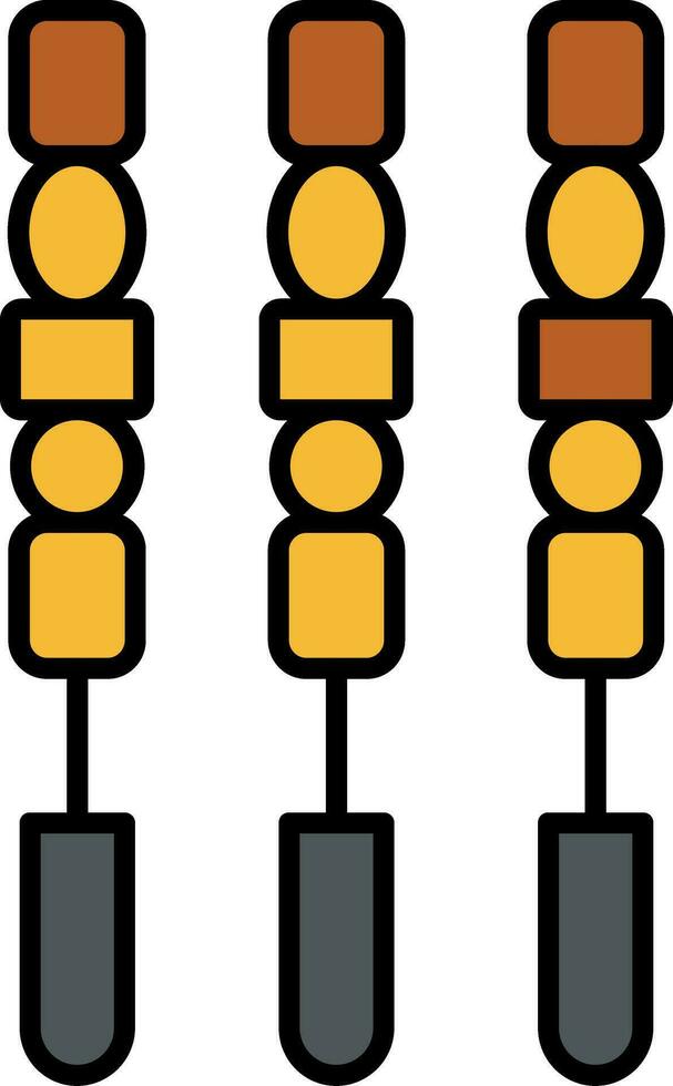 BBQ Stick Line Filled Icon vector