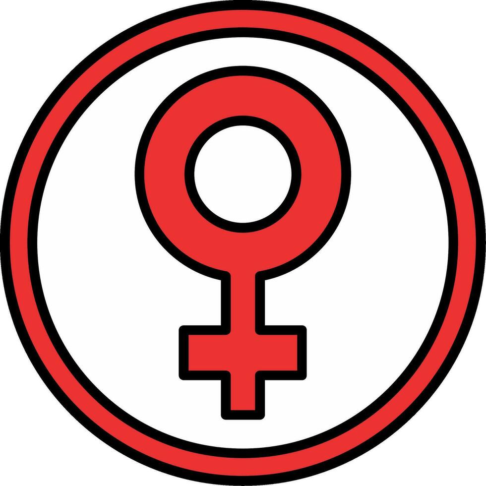 Female symbol Line Filled Icon vector