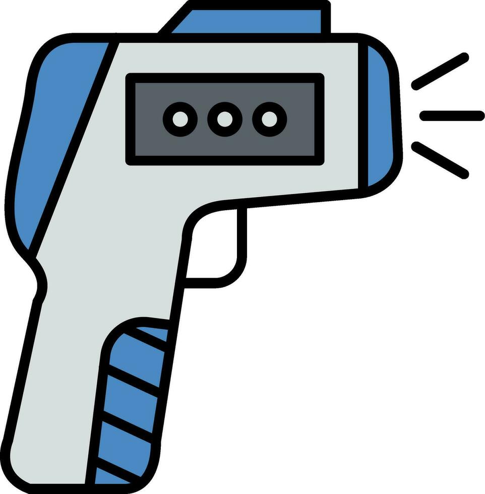 Thermometer Gun Line Filled Icon vector