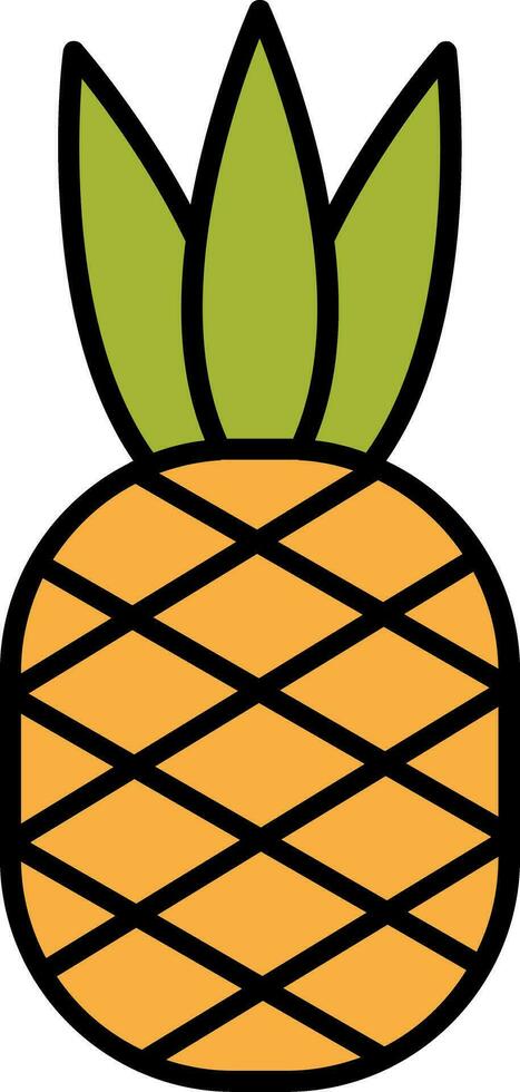 piña línea lleno icono vector