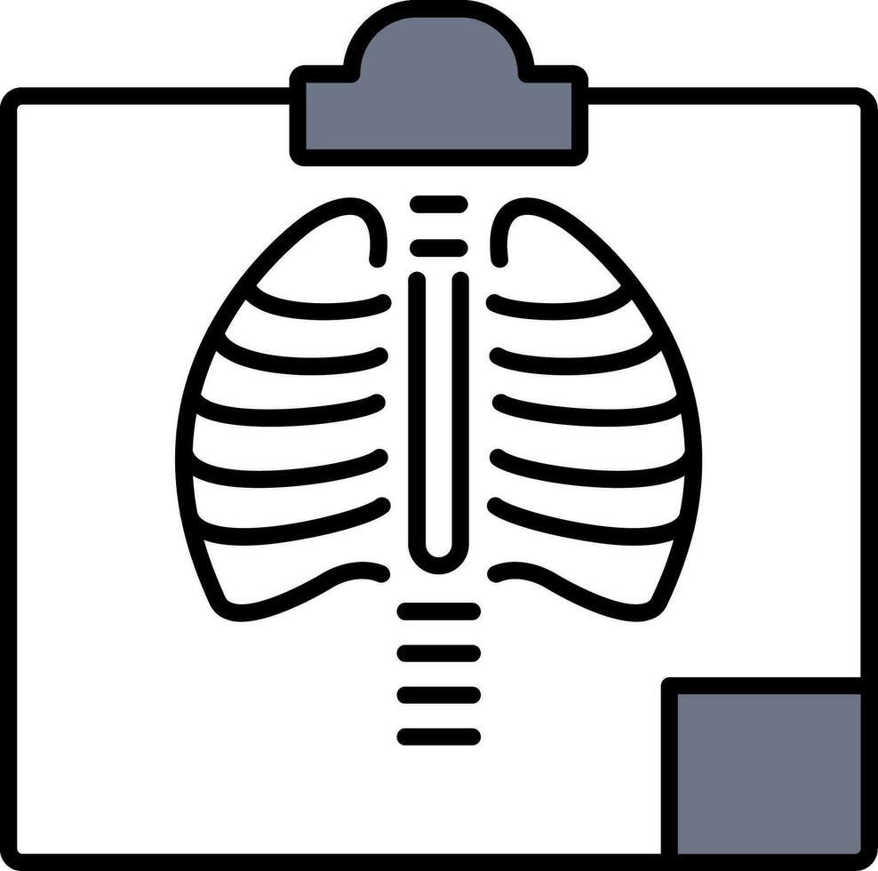 radiología línea lleno icono vector