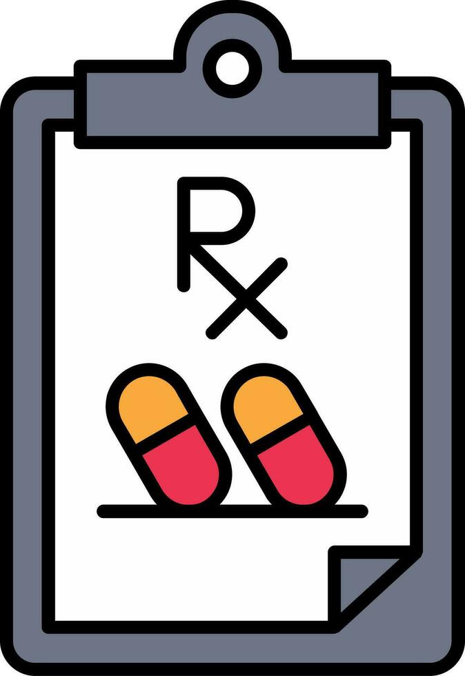 Prescription Line Filled Icon vector