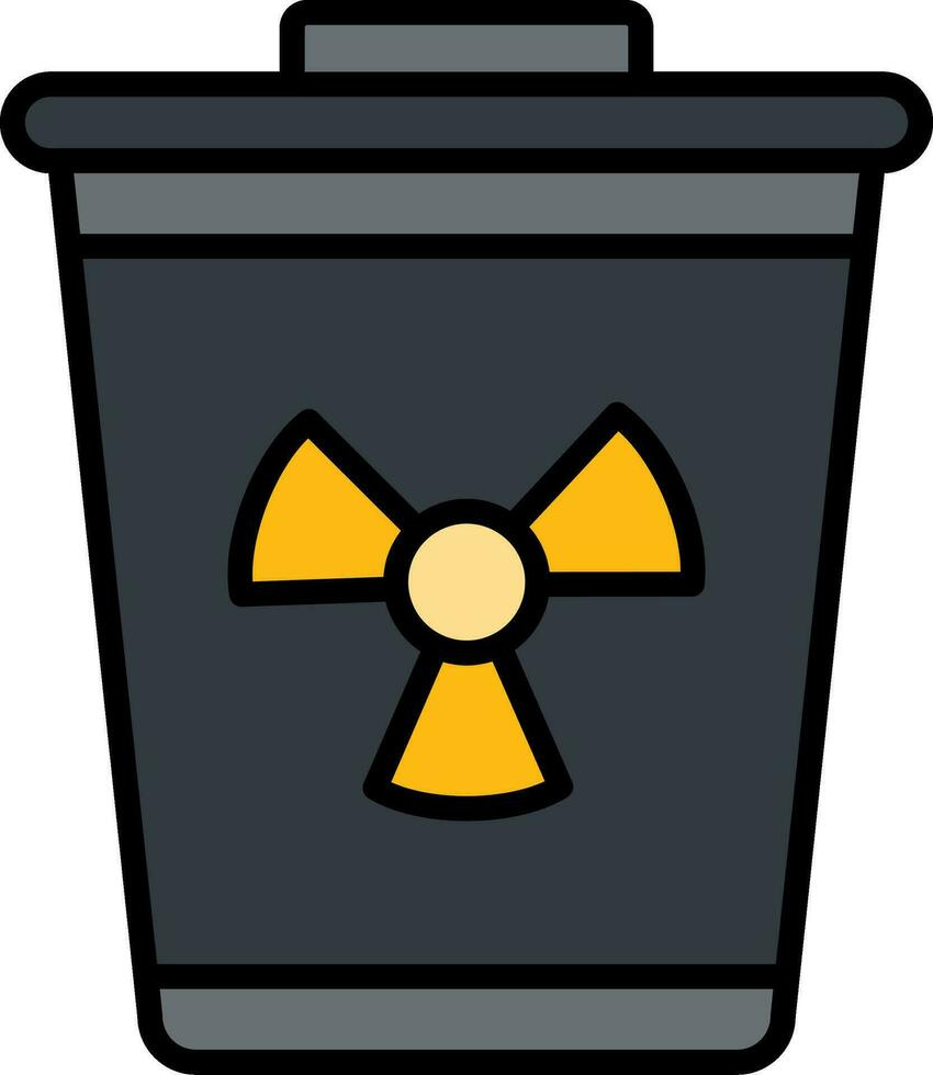 Toxic Waste Line Filled Icon vector