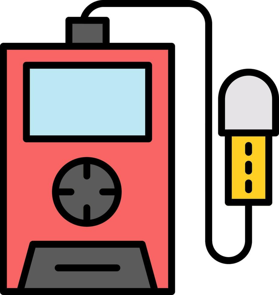 Radiation Detector Line Filled Icon vector