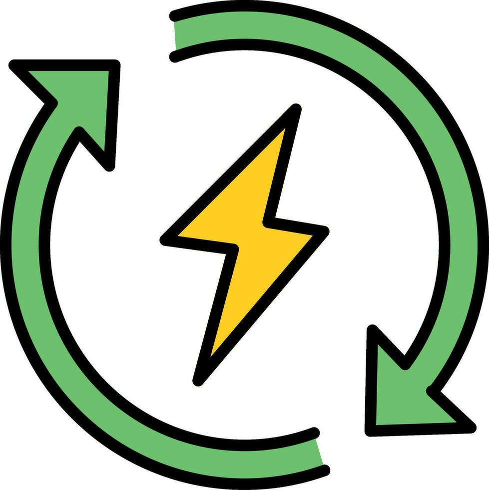 Renewable Energy Line Filled Icon vector