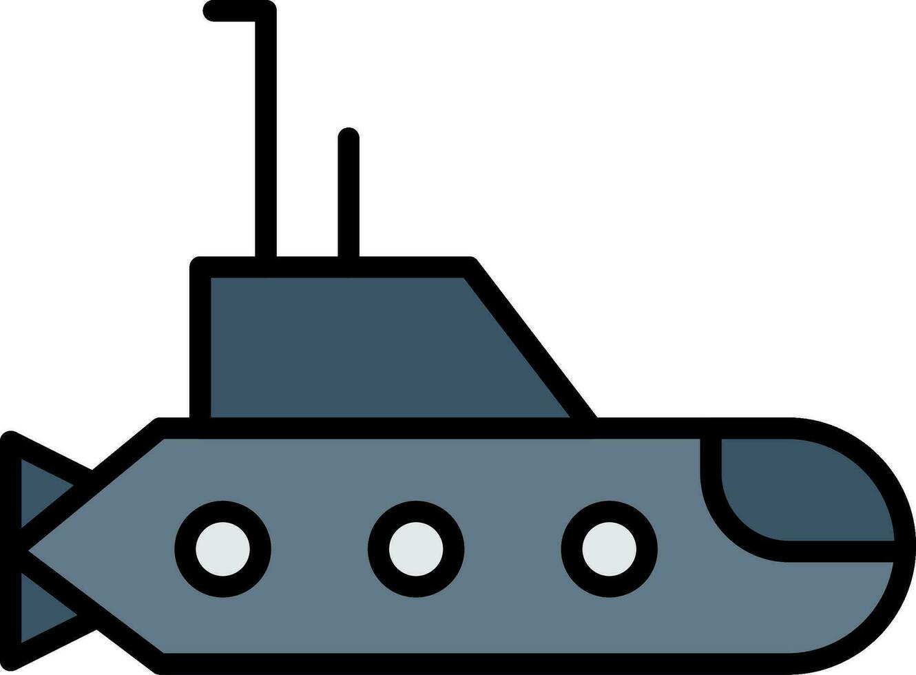 Submarine Line Filled Icon vector