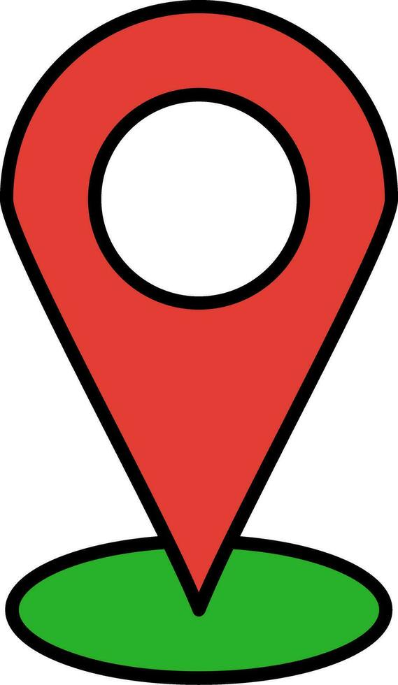 Starred Location Line Filled Icon vector