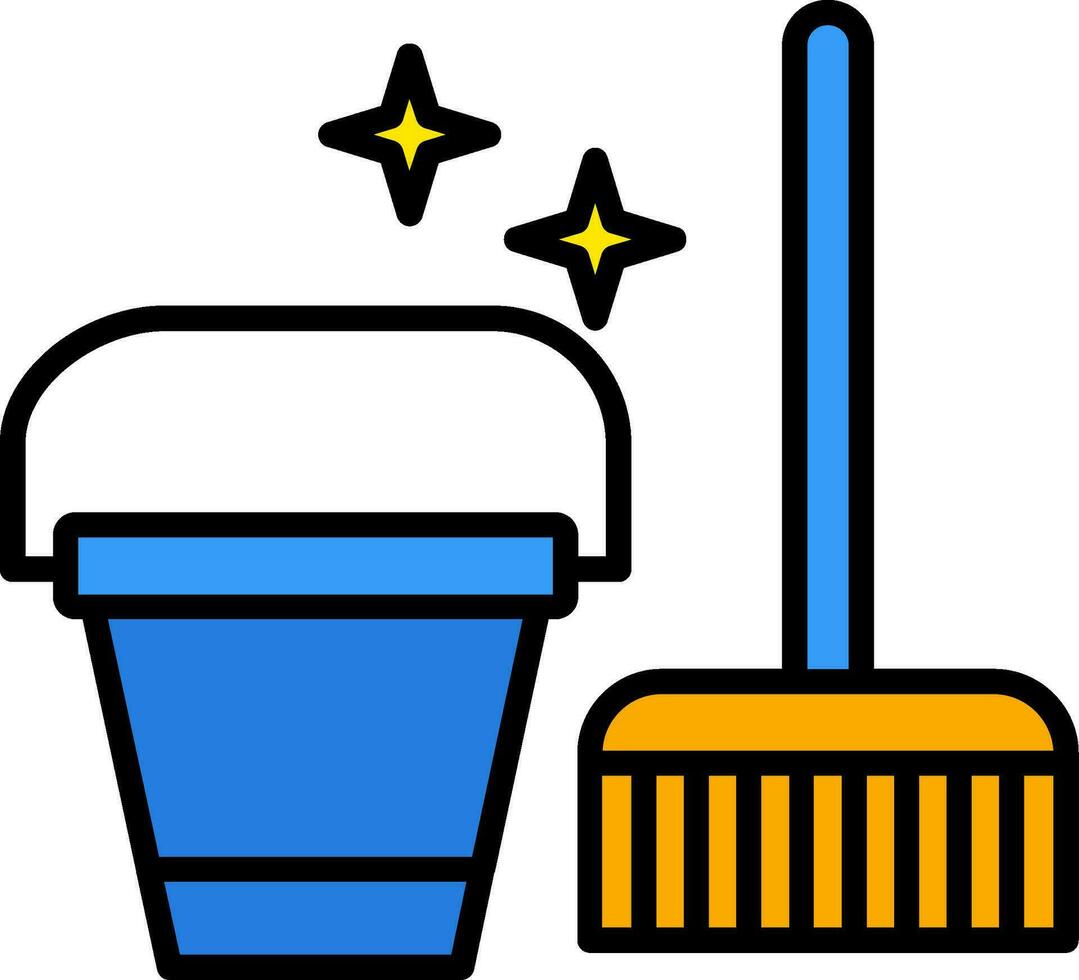 Cleaning Tools Line Filled Icon vector