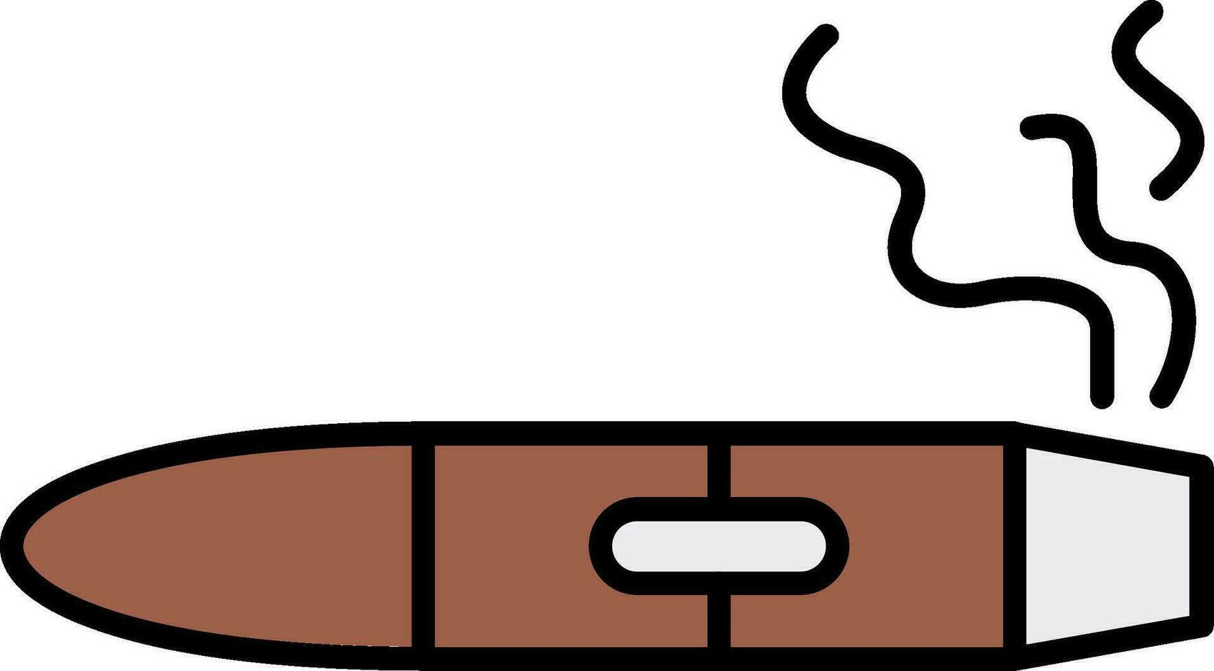 Cigar Line Filled Icon vector