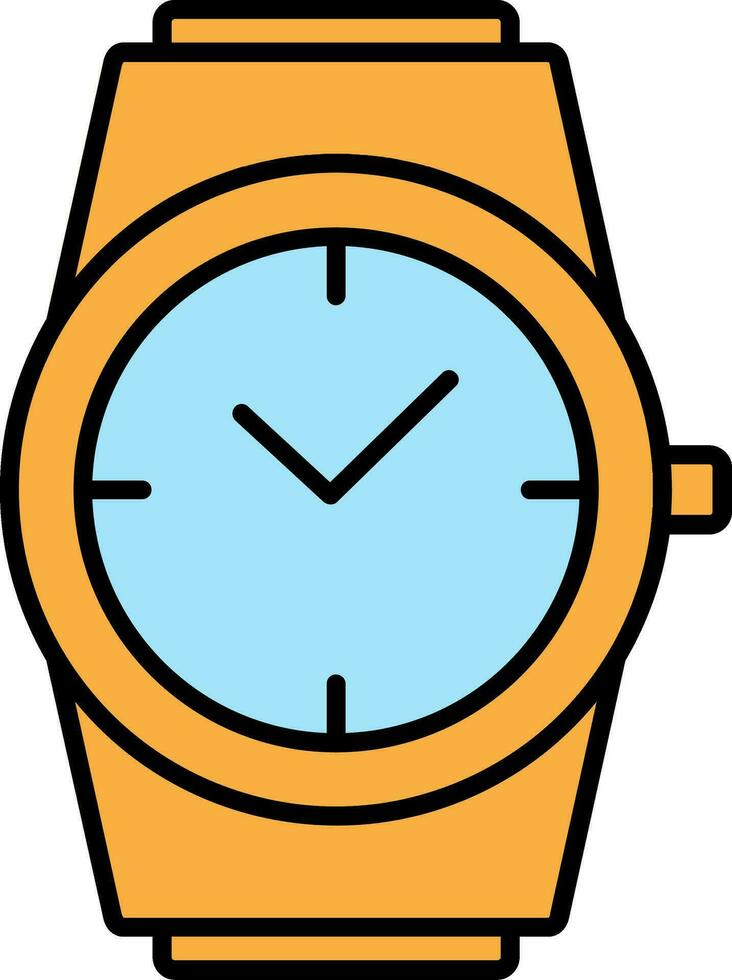 elegante reloj línea lleno icono vector