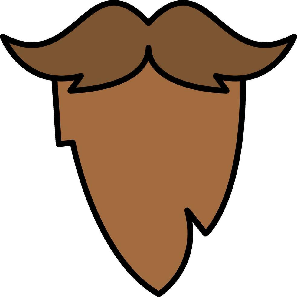 Bigote línea lleno icono vector