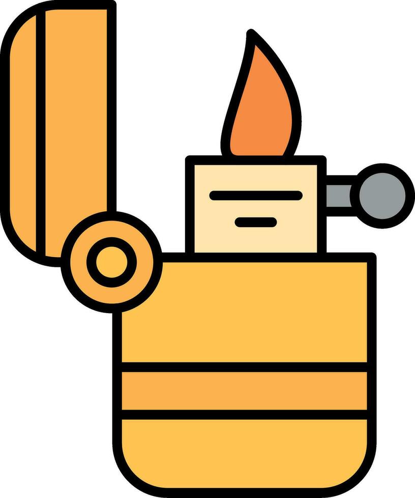 Lighter Line Filled Icon vector