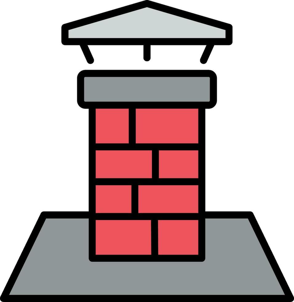 Chimneys Line Filled Icon vector