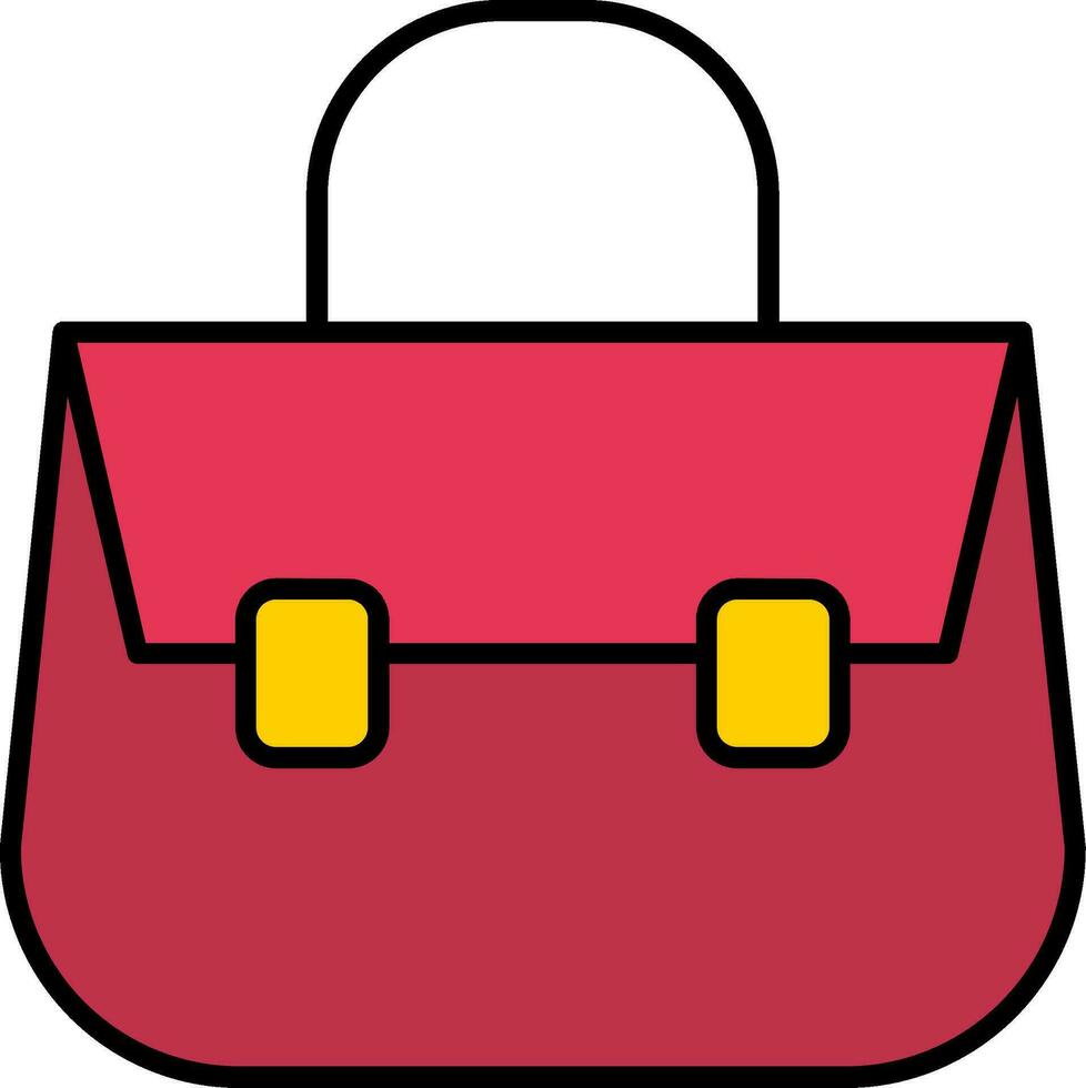 Shoulder Bag Line Filled Icon vector