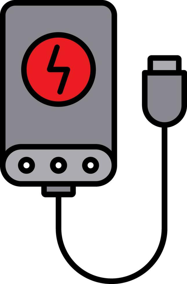 Power Bank Line Filled Icon vector