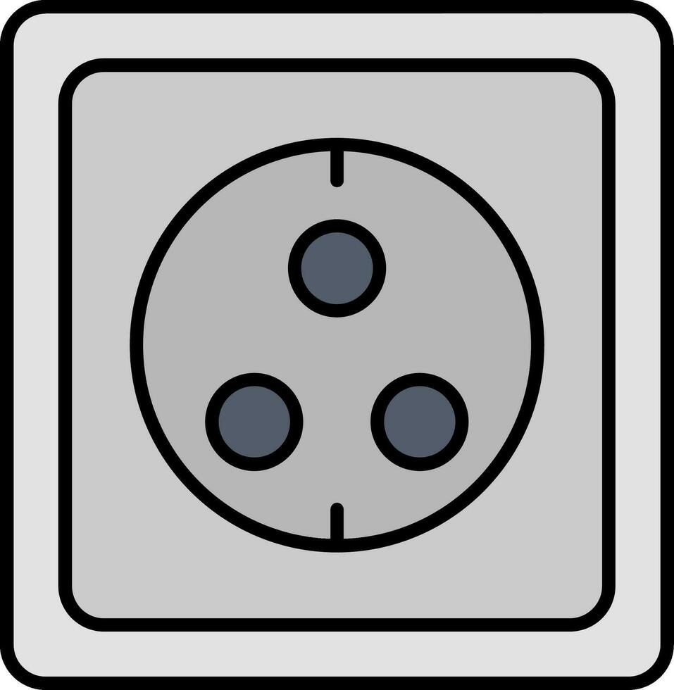 Wall Socket Line Filled Icon vector