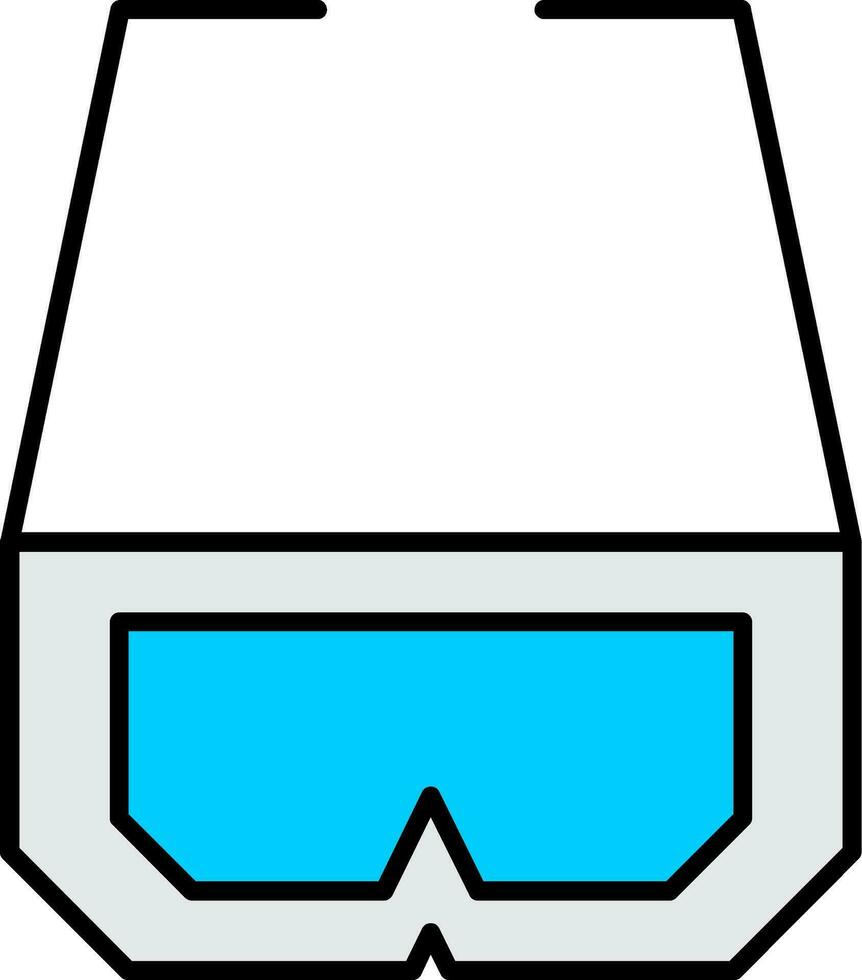 3d lentes línea lleno icono vector