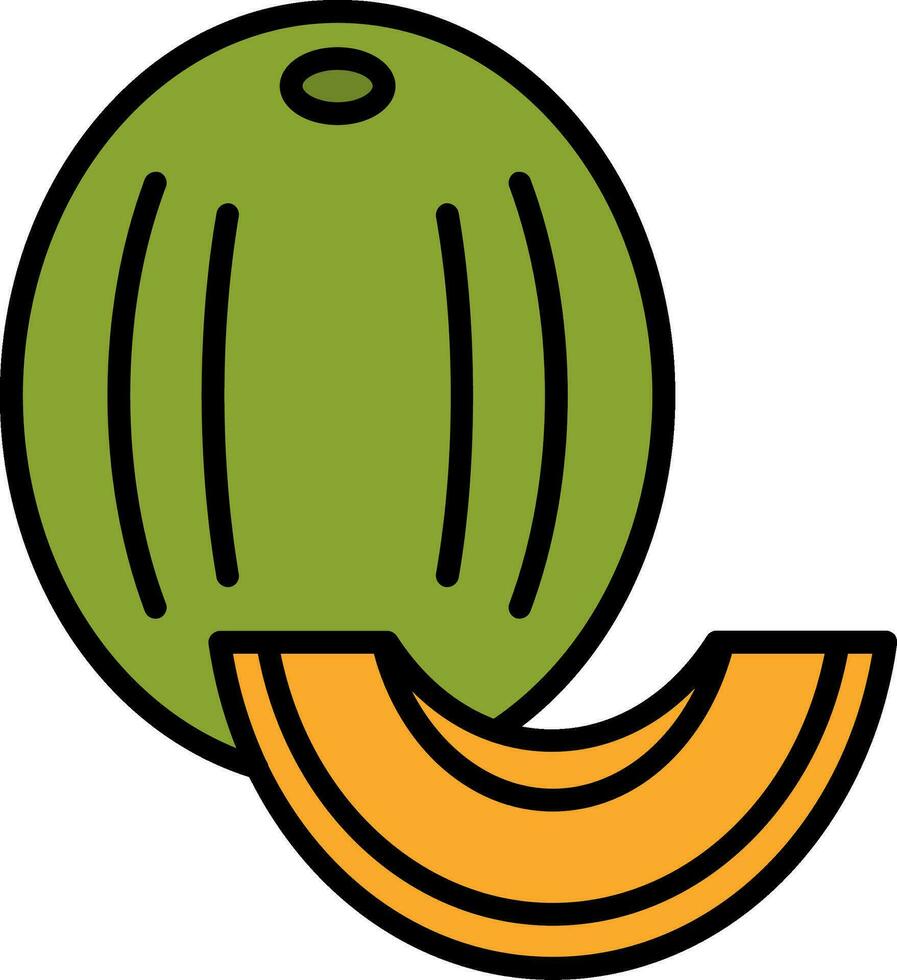 Honeydew melon Line Filled Icon vector