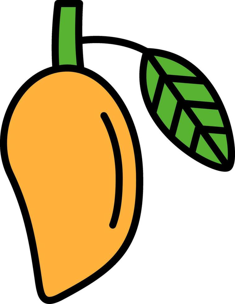 mango línea lleno icono vector