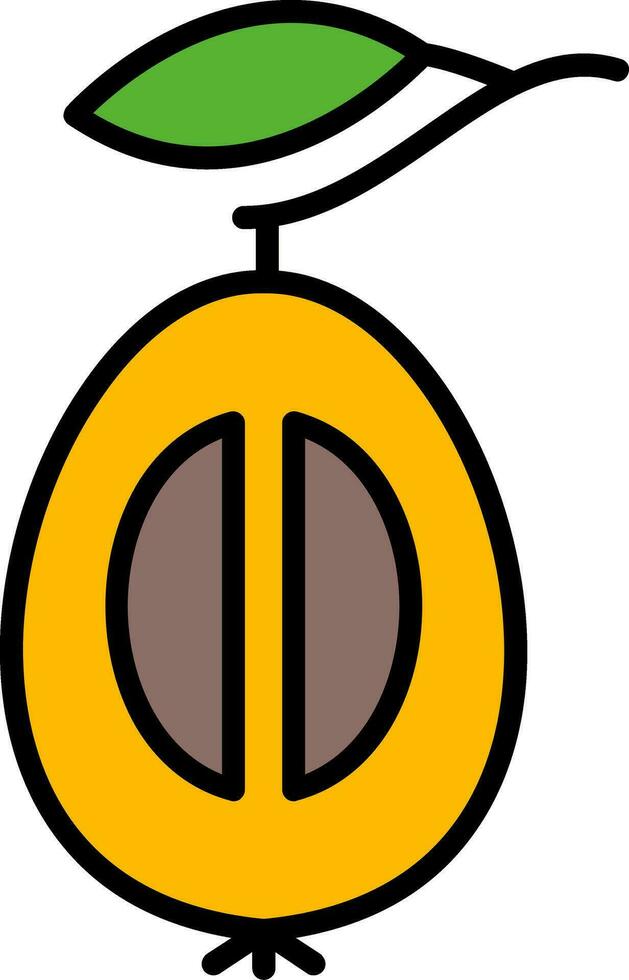 Loquat Line Filled Icon vector