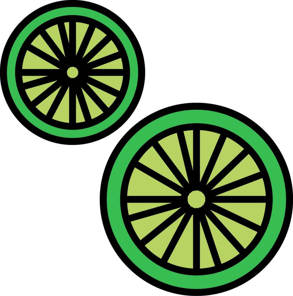 Lime Line Filled Icon vector