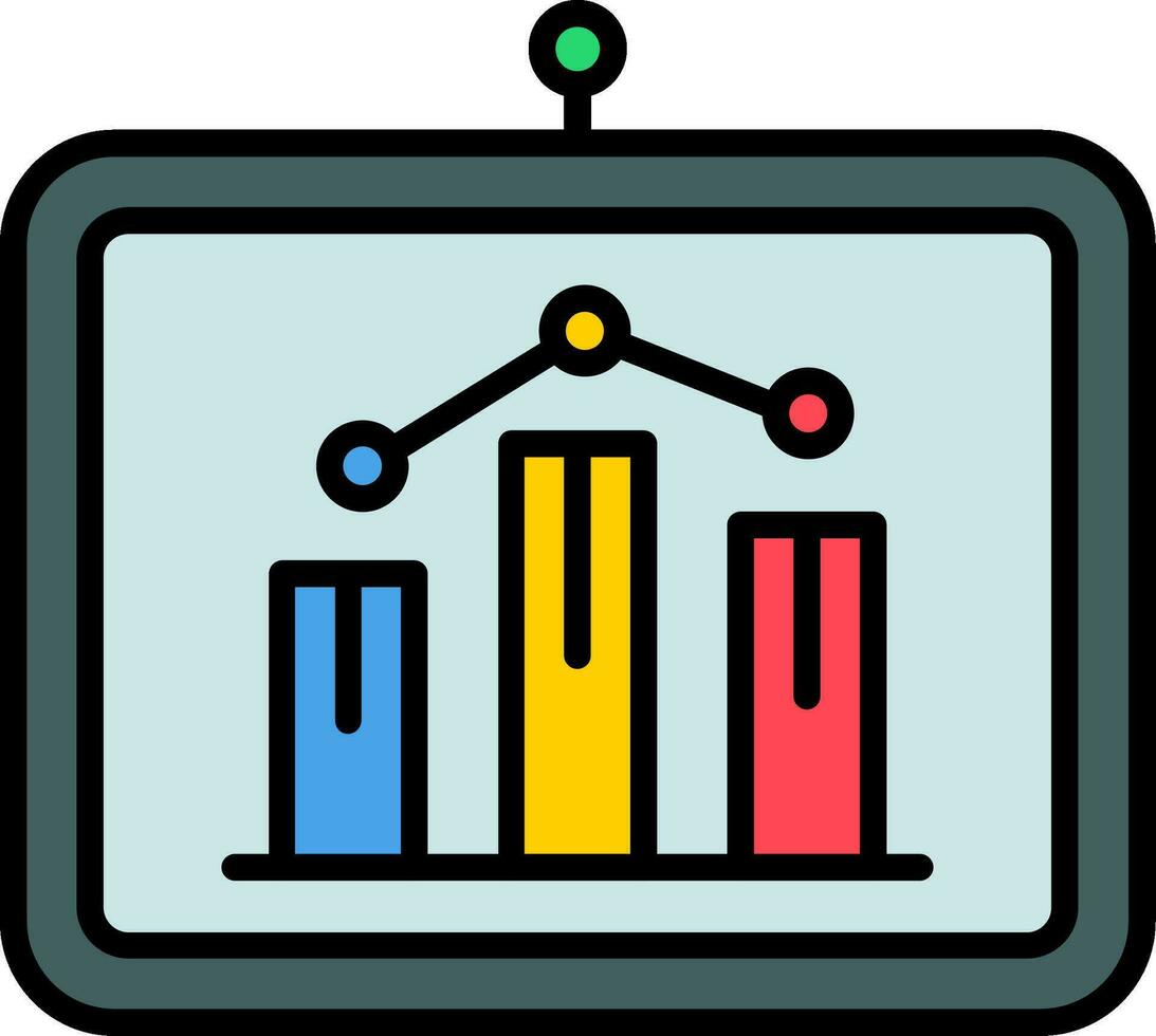 Bar Chart Line Filled Icon vector