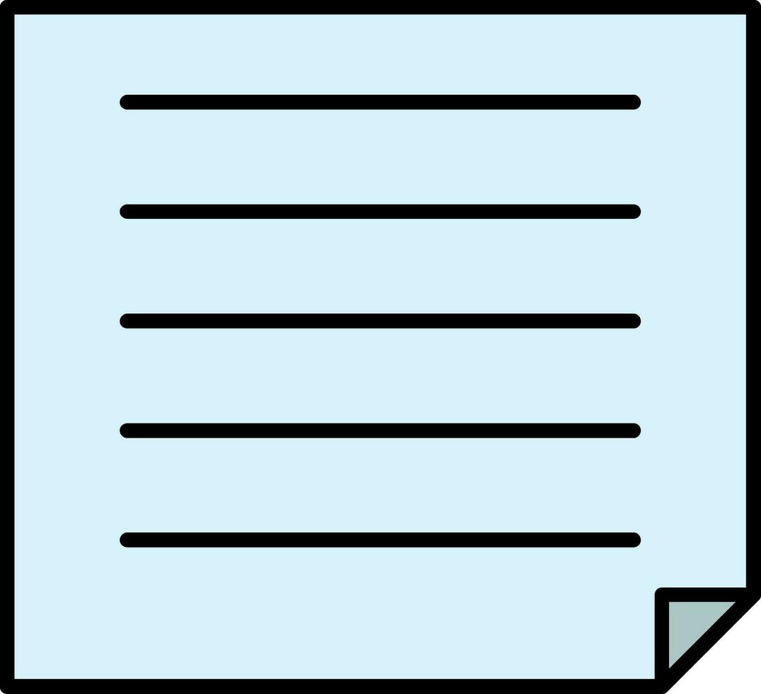 Post It Line Filled Icon vector